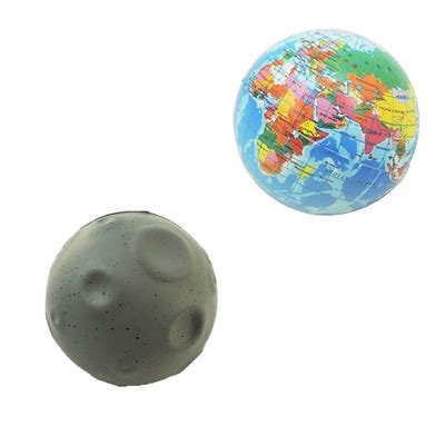 Earth Globe & Moon Squeeze Toy Stress Ball Set of 2