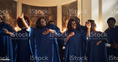 Black Christian Gospel Singers In Church Clapping And Stomping Praising ...