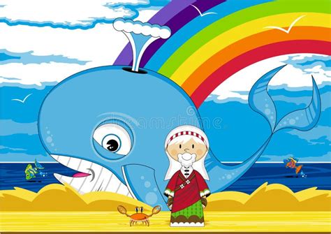 Jonah and the Whale stock vector. Illustration of cartoon - 89320951