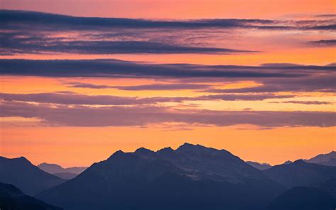 Silhouette of Mountains During Sunrise · Free Stock Photo