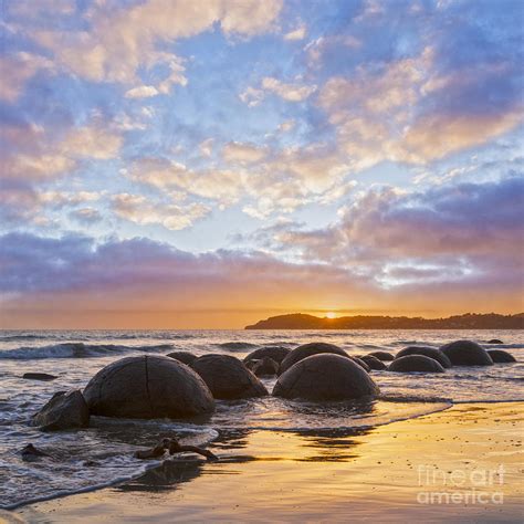 Moeraki Boulders Otago New Zealand Sunrise Photograph by Colin and Linda McKie - Fine Art America