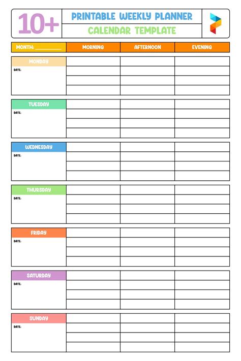 Printable Weekly Schedule Planner