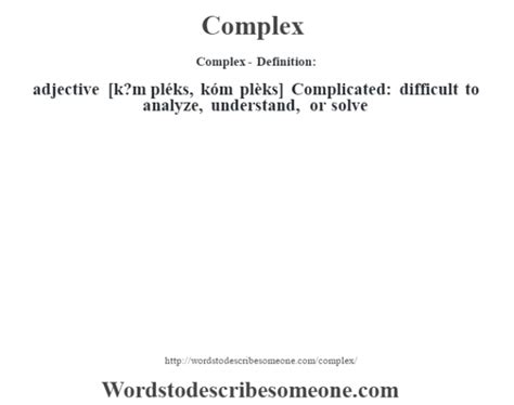 Complex definition | Complex meaning - words to describe someone