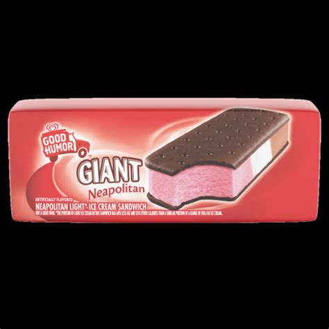 Good Humor, GIANT Ice Cream Sandwich, Neapolitan, 6.0 oz. (24 Count ...