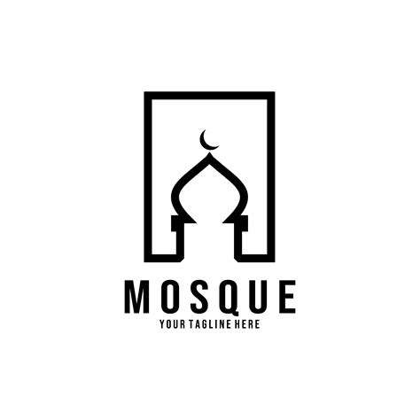 mosque logo vector line art vintage illustration design in 2023 | P logo design, Creative poster ...