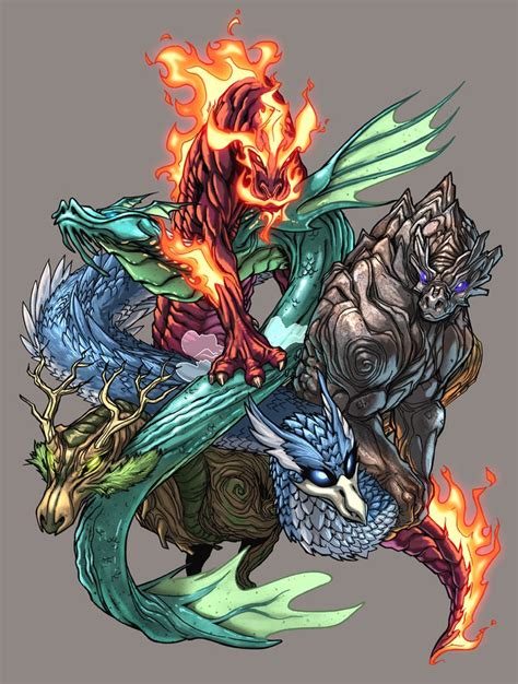 Elemental Dragons - Color by UdonCrew on DeviantArt | Elemental dragons, Dragon pictures ...