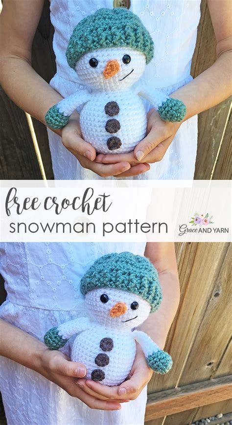 Free Crochet Snowman Pattern - Grace and Yarn