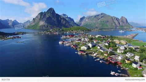 Fishing Town Reine On Lofoten Islands In Norway Stock video footage | 9031739