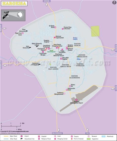 Hargeisa Map | Map of Hargeisa City | Map, Holiday travel, City travel