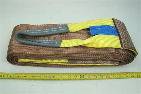 6" x 20' Brown Heavy Duty Nylon Sling Tow Recovery Strap 12,000 lbs Single Ply | Joseph Fazzio ...