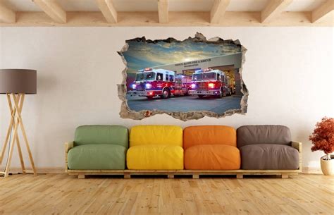 Fire Department Fire Engine Wall Decal Fire Trucks Wall Decor - Etsy