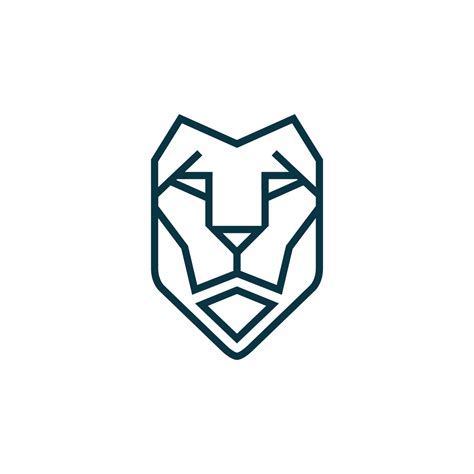 Blue Minimalist Lion Logo - LogoGather.com