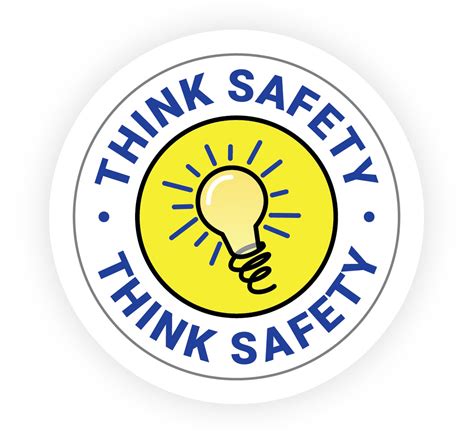 Think Safety with Light Bulb Icon - Hard Hat Sticker