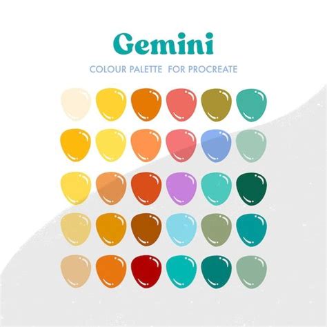 Gemini Zodiac Sign Colour Palette for Procreate 30 | Etsy Canada Zodiac ...