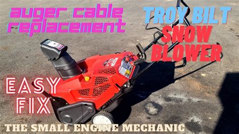 Auger cable replacement on a Troy Bilt Snow Blower - YouTube