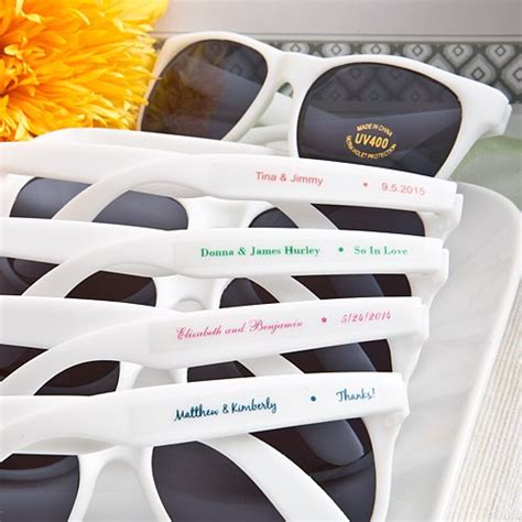 Personalized Plastic Sunglasses Wedding Favors | Beau-coup