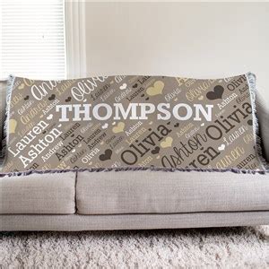 Personalized Family Name Word-Art Throw | GiftsForYouNow