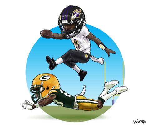 Lamar Jackson Football Star By karlwimer | Sports Cartoon | TOONPOOL