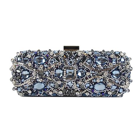 2018 Vintage Day Clutch with Bling Rhinestones for Women, Crystal Clutch with Detachable Chain ...