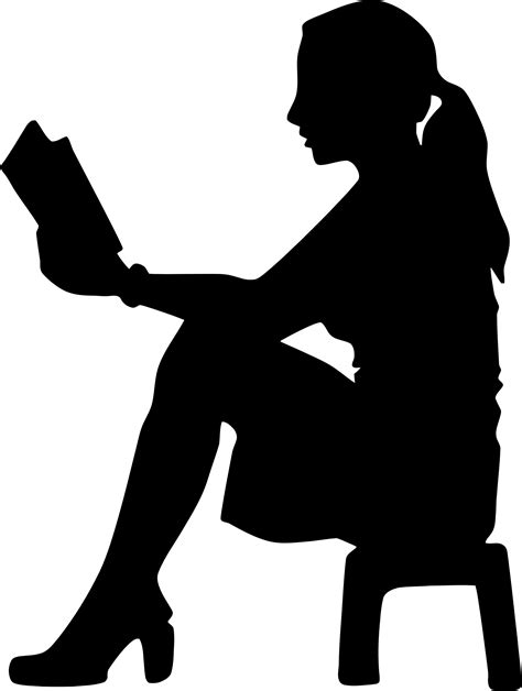 Free Silhouette Girl Reading Book, Download Free Silhouette Girl Reading Book png images, Free ...