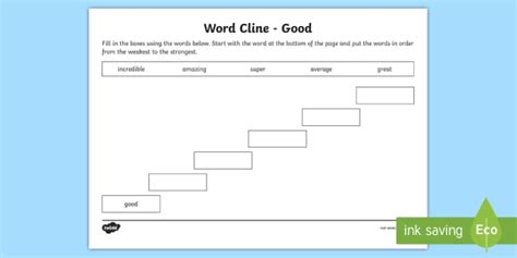 Word Cline for 'Good' Worksheet (Teacher-Made)