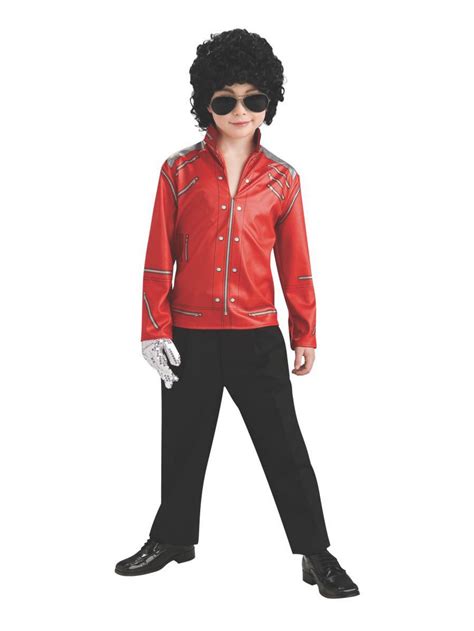 Kids "Beat It" Red Zipper Michael Jackson Jacket Costume - PartyBell.com