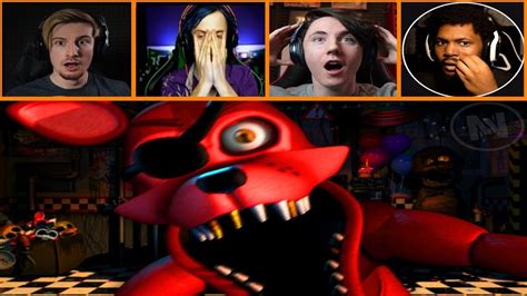 Let's Players Reaction To Rockstar Foxy's Jumpscare | Fnaf Ultimate Custom Night - YouTube