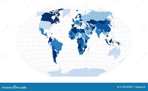 World Map. Winkel Tripel Projection. Vector Illustration ...