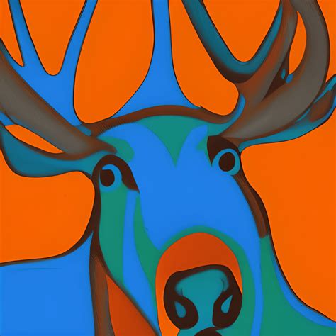 High Resolution Abstract Painting Blue and Burnt Orange Colors ...