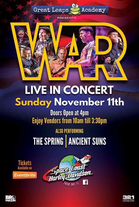 WAR at Space Coast Harley Davidson, Brevard County FL - Nov 11, 2018 - 4:00 PM