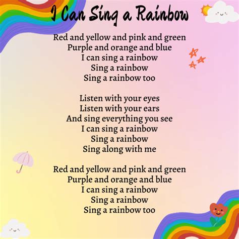 I Can Sing a Rainbow Printable Lyrics, Origins, and Video