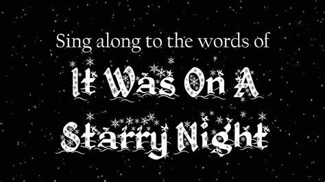 It was on a starry night lyrics - Christmas carol | Sing Along Song ...