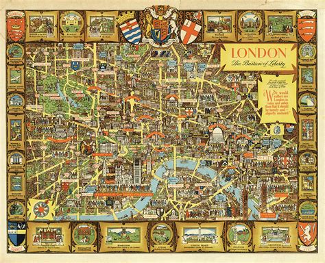 Pictorial Map - London Digital Art by Owl Gallery - Fine Art America