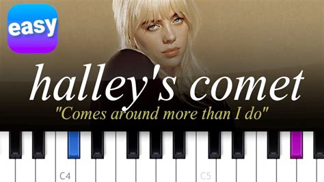 Billie Eilish - Halley's Comet EASY PIANO TUTORIAL with lyrics - YouTube