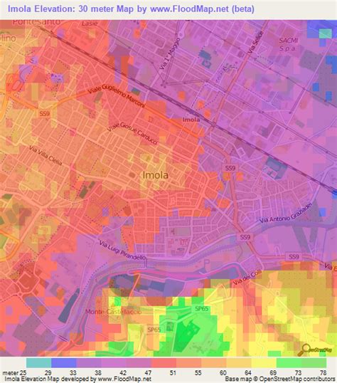 Elevation of Imola,Italy Elevation Map, Topography, Contour