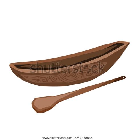 Brown Wooden Boat Vector Illustration Isolated Stock Vector (Royalty ...