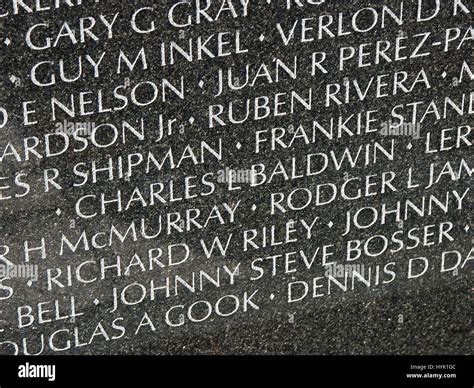 Names on the Wall at the Vietnam War Memorial in Washington D.C Stock Photo: 137486620 - Alamy