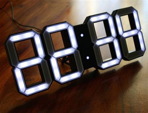 White & White Clock - 3D Digital LED Black Edition Clock » Gadget Flow