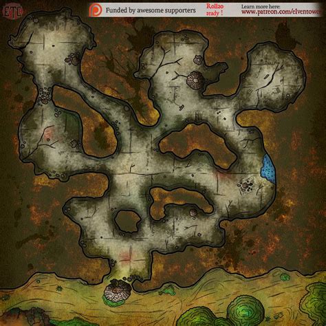 Map 89 - Undiscovered Cave | Dnd