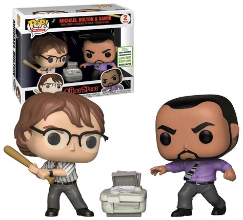 Funko POP! Office Space Michael Bolton & Samir 2 Pack 2019 Comic Con (ECCC) Exclusive New Mint