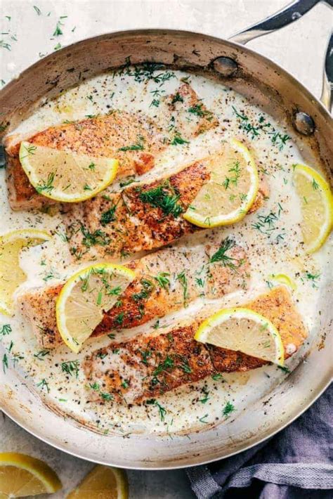 Pan Seared Salmon with a Creamy Lemon Dill Sauce | The Recipe Critic