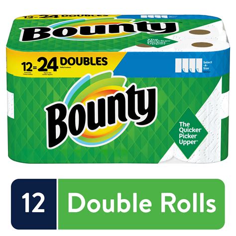 Bounty Select-A-Size Paper Towels, White, 12 Double Rolls - Walmart.com