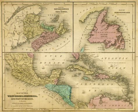 Map of West Indies & Islands, 1844 - Original Art, Antique Maps & Prints