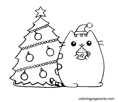 Kawaii Pusheen Cat Coloring Pages