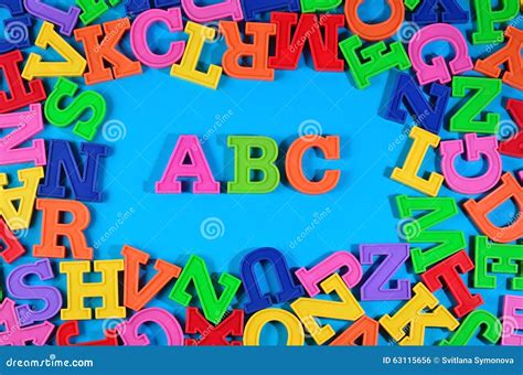 Plastic Colored Alphabet Letters ABC Stock Photo - Image: 63115656