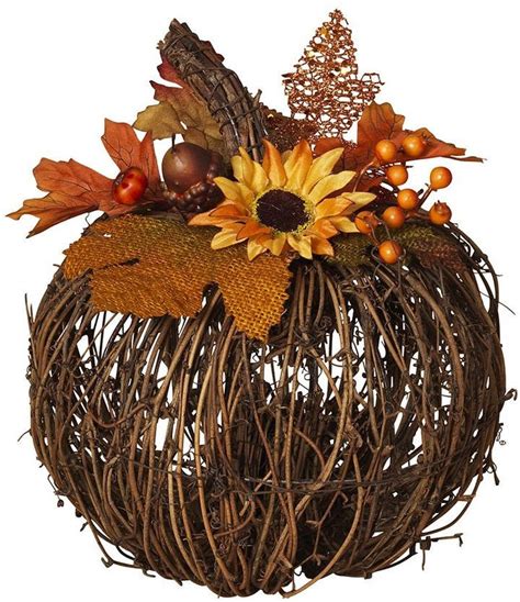 Twig Harvest Pumpkin 8-in. Decor | Nature decor, Pumpkin decorating, Decor