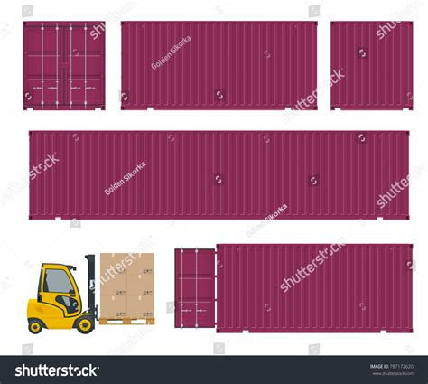 Different Types Container Forklift Isolated On Stock Illustration ...