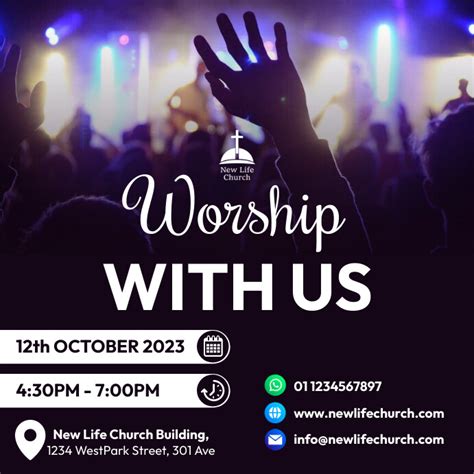 worship with us church flyer template | PosterMyWall