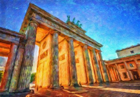 Brandenburg Gate at sunset Digital Art by Miroslav Liska