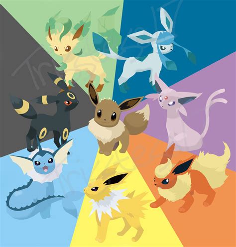 Eevee evolutions by trisstesa17 on DeviantArt